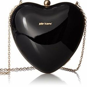 Betsey Johnson Black Hearts Dont Lie Crossbody Bag